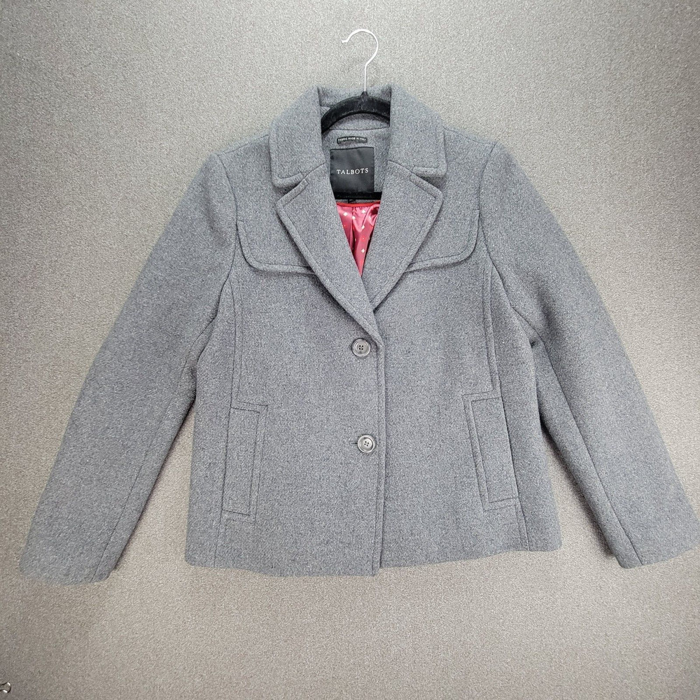 Talbots Size 2 Grey Italian Wool Blend Coat